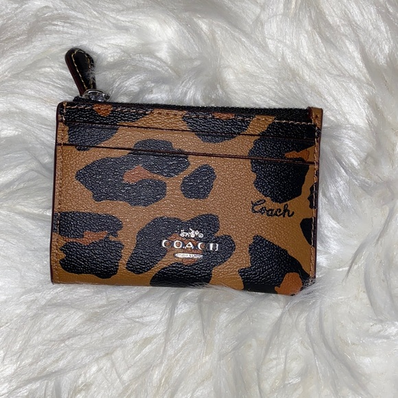 Coach Handbags - Coach Mini Skinny Card Case in Leopard Print